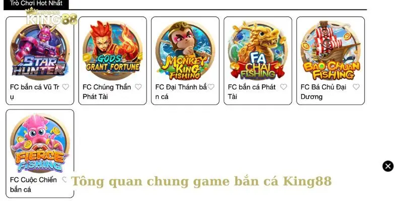 Tông quan chung game bắn cá King88