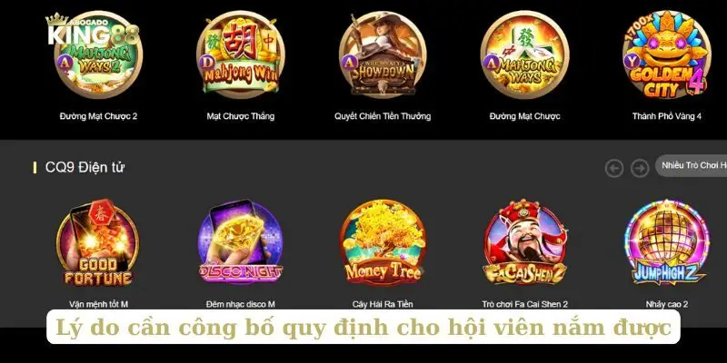Lý do cần công bố quy định cho hội viên nắm được