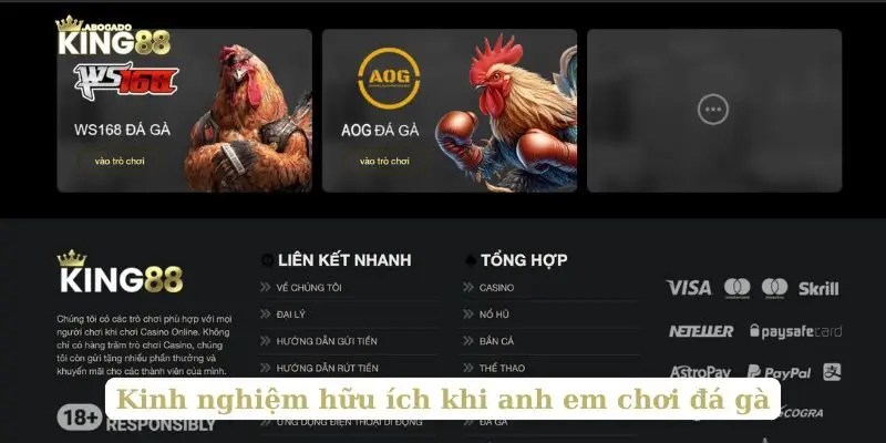 Kinh nghiệm hữu ích khi anh em chơi đá gà