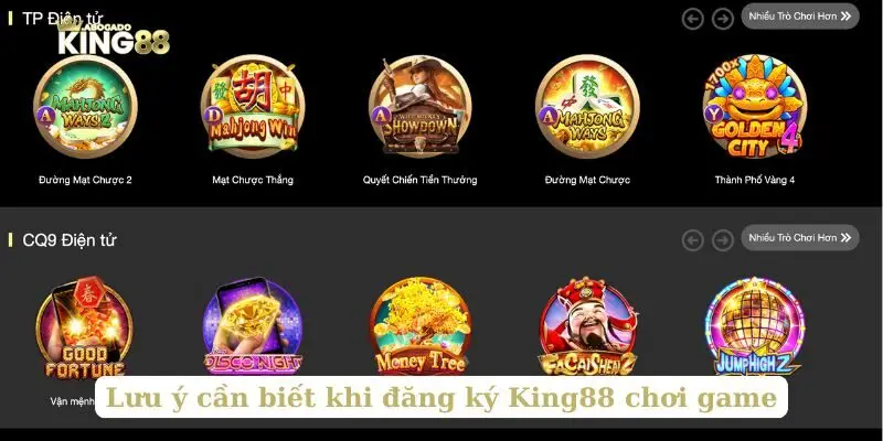 Lưu ý cần biết khi đăng ký King88 chơi game