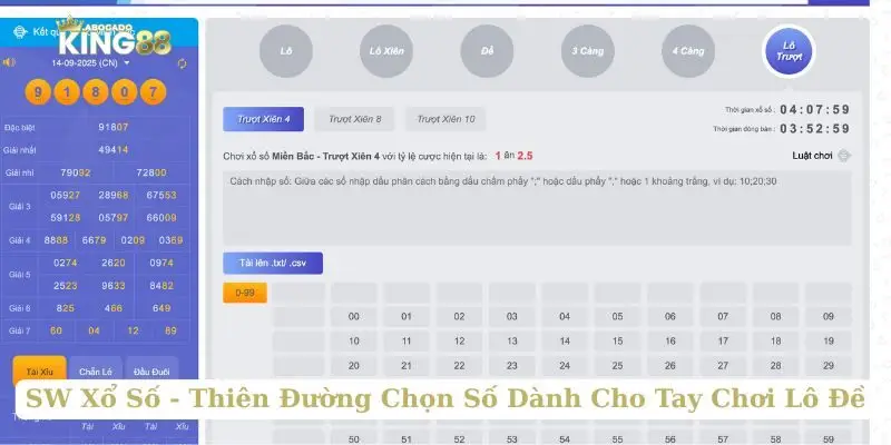 SW Xổ Số - Thiên Đường Chọn Số Dành Cho Tay Chơi Lô Đề